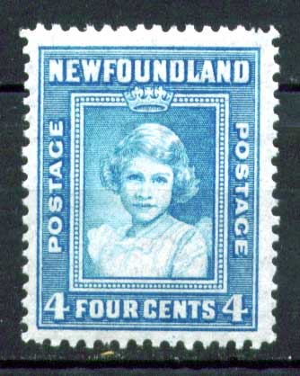 Ньюфаундленд 1941-1944 гг. • Gb# 279 • 4 c. • основной выпуск • принцесса Елизавета • MNH OG VF ( кат.- £ 5 )