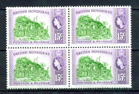 БРИТАНСКИЙ ГОНДУРАС 1953-62гг. GB# 185 MNH OG VF кв. блок