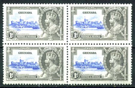 ГРЕНАДА 1935г. GB# 146 / 1d. MNH OG VF кв. блок / АРХИТЕКТУРА