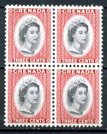 ГРЕНАДА 1953-9гг. GB# 195 / 3с. MNH OG VF кв. блок