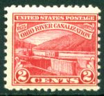 США 1929 г. • SC# 681 • 2 c. • Завершение строительства шлюзов на реке Огайо • MNH OG VF