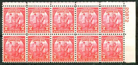 США 1932 г. • SC# 717 • 2 c. • День посадки деревьев (Небраска) • блок 10 марок • MNH OG VF