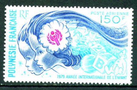 Французская Полинезия 1979 г. SC# C168 • 150 fr. • Год защиты детей • MLH OG VF ( кат.- $12- )