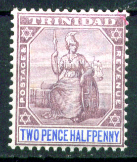 Тринидад 1896-1906 гг. • Gb# 117 • 2½ d. • "Британия" • стандарт • MH OG VF ( кат. - £6 )