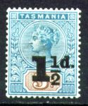 Австралия • Тасмания 1904 г. • Gb# 244 • Королева Виктория • 1½ d. на 5 d.• надпечатка нов. номинала • стандарт • MH OG VF
