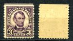 США 1922-5гг. SC# 555 / 3c. MNH OG F-VF / А. ЛИНКОЛЬН