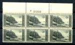 США 1934г. SC# 746 / НАЦ. ПАРКИ MNH OG VF блок 6 марок / ВИДЫ ПАРУСНИКИ