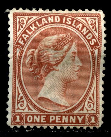 Фолклендские о-ва 1891-1902 гг. • Gb# 18 • 1 d. • Королева Виктория • стандарт • MNG F- ( кат.- £130-* )