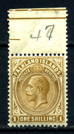 Фолклендские о-ва 1921-1928 гг. • Gb# 79 • 1sh. • Георг V • стандарт • MNH OG XF (кат.- £24)