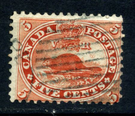 КАНАДА 1859г. SC# 15 / 5c. USED F-VF / ФАУНА