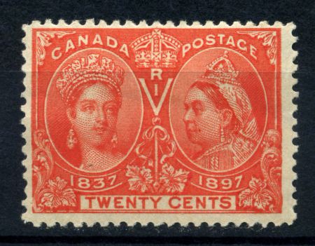 Канада 1897 г. SC# 59 • 20 c. • Королева Виктория • 60-летний юбилей правления • MH OG VF ( кат.- $275 )