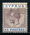 Кипр 1912-1915 гг. • Gb# 84 • 45 pi. • Георг V • концовка серии • стандарт • MLH OG XF ( кат.- £130 )