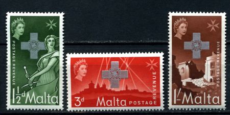 МАЛЬТА 1957г. GB# 283-5 / КРЕСТ ГЕОРГА MNH OG VF 