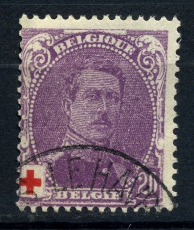 Бельгия 1914 г. • Mi# 109 • 20+20 c. • Король Альберт I • стандарт • Used F-VF ( кат. - €15 )