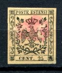 ИТАЛИЯ МОДЕНА 1852-7гг. SC# 4 / 25c. UNUSED VF / ГЕРБЫ