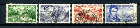 Швейцария 1931 г. • SC# B57-60 • 5 - 30 c. • Виды страны • полн. серия • Used VF ( кат. - $25 )