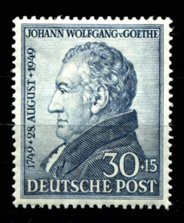 Германия • Англо-Американская зона оккупации 1949 г. • Mi# 110 • Гете (200 лет со дня рождения) • MH OG VF ( кат.- € 10 )