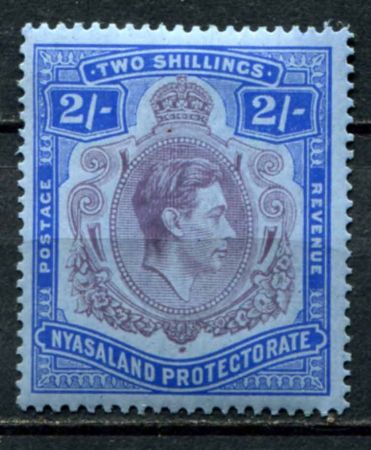 Ньясаленд 1938-1944 гг. • GB# 139 • 2 sh. • Георга VI • осн. выпуск • MH OG VF ( кат. - £10 )