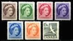 Канада 1954-61 гг. • SC# 337-43 • 1 - 15 c. • Елизавета II • стандарт • MNH OG XF • полн. серия