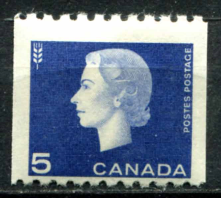 Канада 1962-1963 гг. • SC# 409 • 5 c. • Елизавета II • из рулонов • стандарт • MNH OG VF ( кат. - $5 )