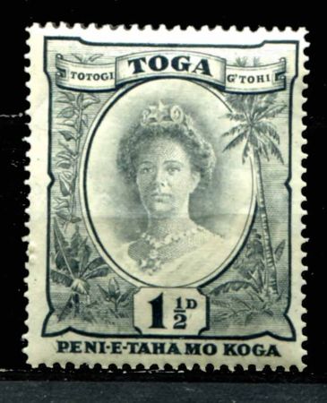 Тонга 1920-1935 гг. • Gb# 56 • 1 ½ d. • осн. выпуск • королева Салоте • MNH OG VF