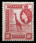 Кения, Уганда и Танганьика 1954-1959 гг. • Gb# 168 • 10 c. • Елизавета II основной выпуск • жираф • MNH OG XF ( кат.- £ 2 )