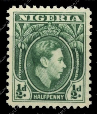 Нигерия 1938-1951 гг. • Gb# 49 • ½ d. • Георг VI • стандарт • MNH OG VF