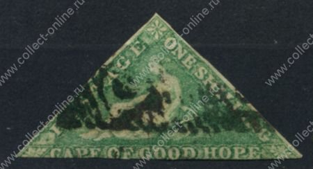 Мыс Доброй Надежды 1863-1864 гг. • Gb# 21 • 1 sh. • "Надежда" • ярко-зелен. • Used F-VF (кат.- £600)