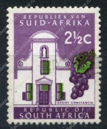Южная Африка 1964-1972 гг. • Gb# 242 • 2 ½ c. • осн. выпуск • винодельня Грут (Констанция) • вырезка • Used F-VF