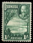 Бермуды 1936-1947 гг. • Gb# 105 • 1 sh. • Георг V • основной выпуск • "Виноградный" залив • MH OG VF ( кат. - £15 )
