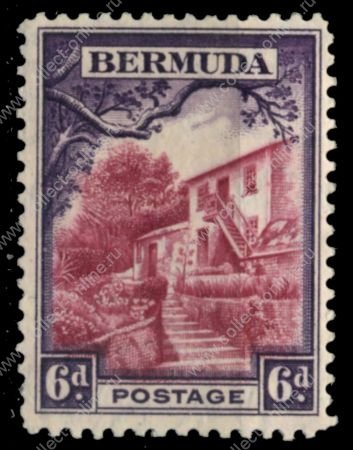 Бермуды 1936-1947 гг. • Gb# 104 • 6 d. • Георг V • основной выпуск • дом садовника • MH OG VF