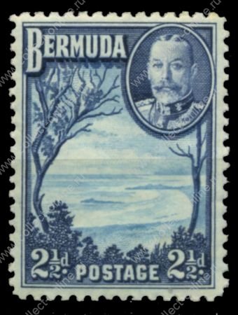 Бермуды 1936-1947 гг. • Gb# 102 • 2 1/2d. • Георг V • основной выпуск • "Виноградный" залив • MH OG VF