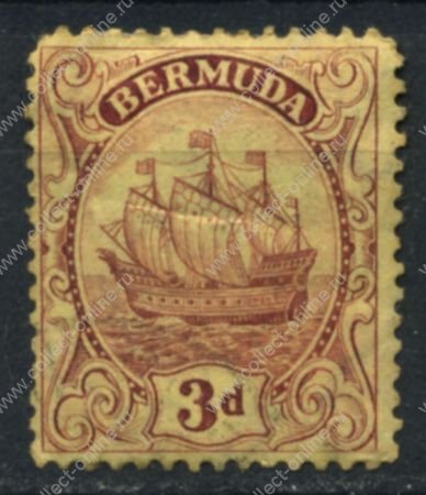 Бермуды 1922-1934 гг. • Gb# 84 • 3 d • Георг V • парусник • стандарт • Used VF