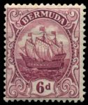 Бермуды 1910-1925 гг. • Gb# 50 • 6 d. • парусник • стандарт • MH OG VF ( кат. - £20 )