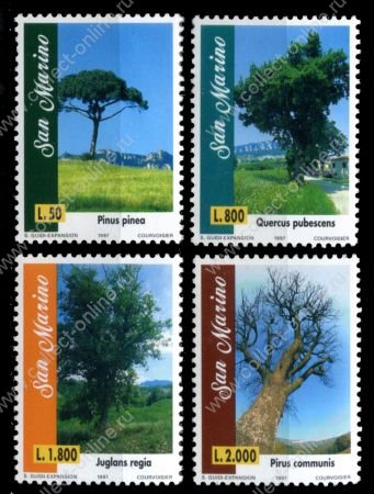 Сан-Марино 1997 г. • Sc# 1397-1400 • 50 - 2000 L. • Хвойные деревья • полн. серия • MNH OG VF