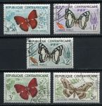 Центральноафриканская Республика 1960-1961 гг. • SC# 4-8 • 0.50 - 5 fr. • бабочки • Used(ФГ)/** VF