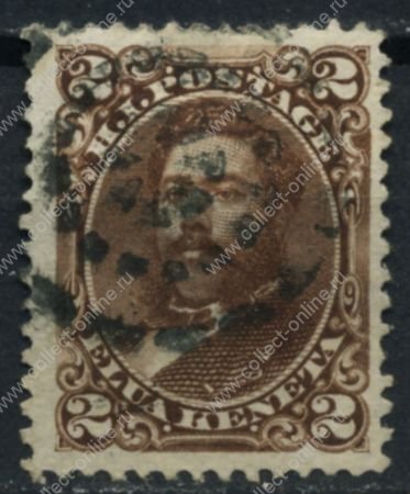 Гаваи 1875 г. • SC# 35 • 2 c. • король Давид Калакауа • Used VF*