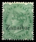 Занзибар 1895-1896 гг. • Gb# 8 • 2a.6p. • надпечатка • стандарт • MH OG VF ( кат. - £10 )