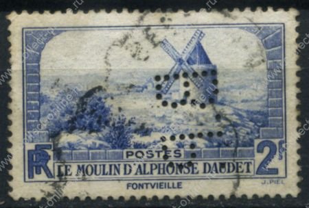 Франция 1936 г. • SC# 307 • 2 fr. • Ветряная мельница Доде • Used F(перфин)