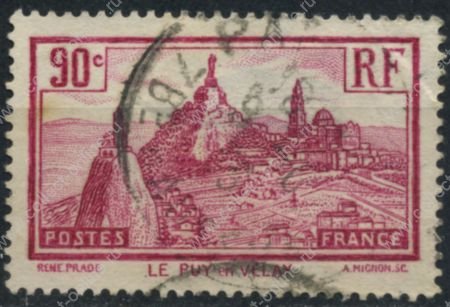 Франция 1933 г. • SC# 290 • 90 c. • Ле-Пюи-ан-Веле • Used VF