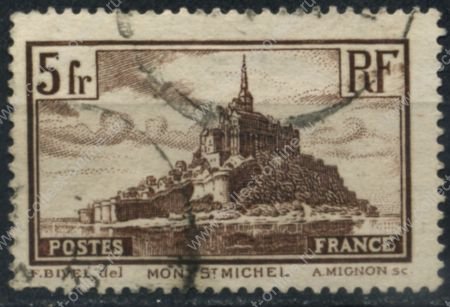 Франция 1929-1933 гг. • SC# 250 • 5 fr. • тип II • Мон-Сен-Мишель • Used F