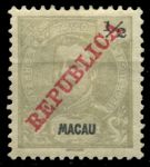 Макао • 1911 г. • SC# 147 • ½ a. • король Карлуш I • надп. "Republica" • стандарт • MH OG VF