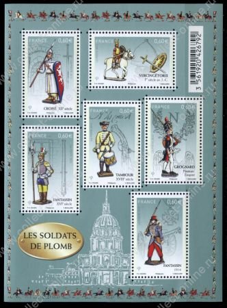 Франция 2012 г. • SC# 4253 • 60 c.(6) • Оловянные солдатики • MNH OG XF • блок ( кат.- $ 9 )