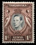 Кения, Уганда и Танганьика 1938-1954 гг. • Gb# 131 • 1 c. • Георг VI основной выпуск • Королевские цапли • MNH OG VF ( кат.- £5 )