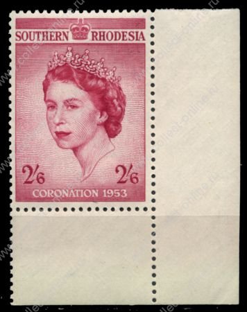 Южная Родезия 1953 г. Gb# 77 • 2s.6d. • Коронация Елизаветы II • MNH OG Люкс! ( кат. - £7 )