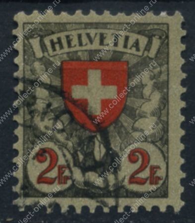 Швейцария 1924 г. • SC# 203 • 2 fr. • Герб Швейцарии • стандарт • Used XF • ( кат.- $7 )