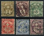 Швейцария 1882-1889 гг. • SC# 69 .. 76 • 2 .. 15 c. • 1-й выпуск "цифры" • стандарт • Used VF ( 6 марок ) ( кат.- $11 )