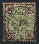 Великобритания 1902-1910 гг. • Gb# 235 • 4 d. • Эдуард VII • зеленая и коричн. • стандарт • Used XF ( кат.- £30 )