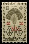 Мадагаскар 1945 г. • Iv# 290 • 50 на 5 c. • осн. выпуск • надпечатка нов. номинала • MNH OG* VF