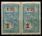 Мадагаскар 1922 - 1927 гг. • Iv# 151 • 1.25 на 1 fr. • осн. выпуск • надпечатка нов. номинала • MNH OG* VF • пара